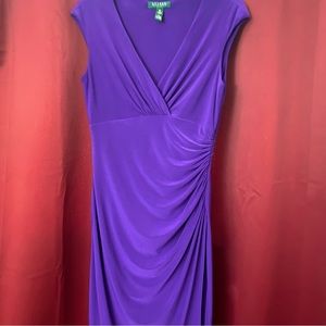 Purple Sleeveless Lauren Ralph Lauren Wrap Dress
